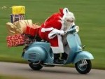 Here comes Santa - my style!  Reindeers can be unreliable these days.