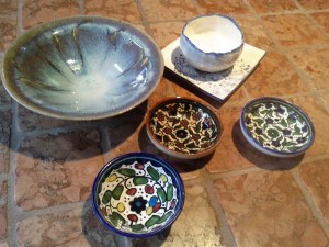 hand painted ceramic from Israel & local artists.