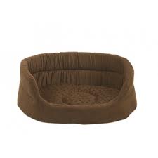 A brown bed for pup