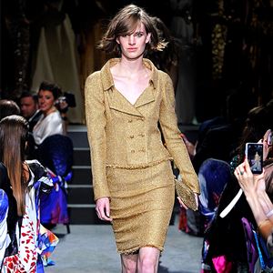 chanel suit from the "love gold" show in Cannes.  From Images