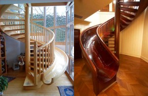 This looks like fun - stairs that SLIDE.