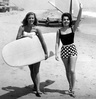 Annette Funicello vintage photo - images.  Do you think she was actually surfing?  Love the SUIT!
