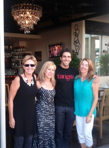 Friends Georgina, Rosa, handsome Paul & me.