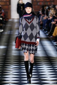 A model walks the runway at the Tommy Hilfiger Women's Fall 2013 fashion show during Mercedes-Benz Fashion at Park Avenue Armory in New York City. (Photo by Peter Michael Dills/Getty Images for Mercedes-Benz Fashion Week)