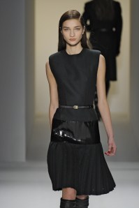 A model walks the runway at the Calvin Klein Autumn Winter 2013 fashion show during New York Fashion Week.. (Photo by Catwalking/Getty Images)