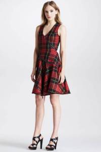 Alexander Mcqueen bias cut fit/flare plaid dress. Elle.com
