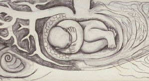 Infant in the Bulb of a Plant (Detroit Industry east wall), 1932, by Diego Rivera