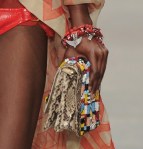 A beaded clutch