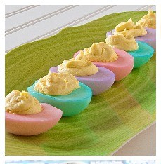 okay; but as an appy?  This is the one time you get to dye for eggs.  Don't miss the opportunity.