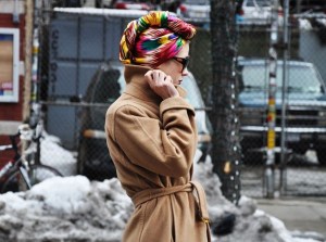 In cold weather it keeps your head warm in a very cool way.