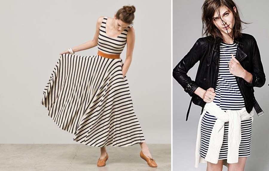 The maxi (in stripes no less).