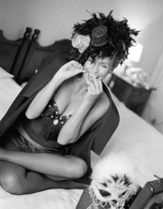 Lauren Hutten from a Bazaar fashion shoot.