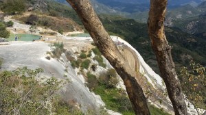 The inspiring rock formations of a petrified waterfall at Hierve el Aqua.