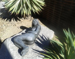 In the sculpture garden