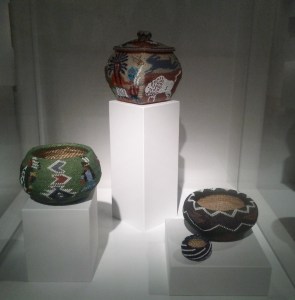 Paiute willow & glass beaded baskets