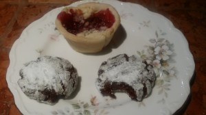 That's a sour cherry tart in the middle - for a little variety.