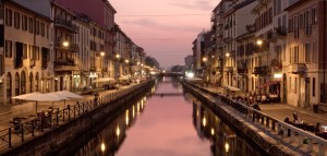 Naviglio canal at night