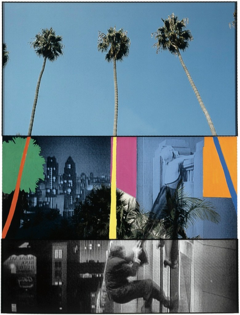 John Baldessari’s “Overlap Series: Palms (with Cityscape) and Climbers,” from Eli and Edythe Broad’s collection.COURTESY MARIAN GOODMAN GALLERY 