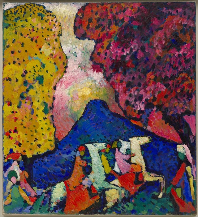 Blue Mountain (Der blaue Berg) by Vasily Kandinsky, 1908–09 Courtesy of Solomon R. Guggenheim Museum, New York, Solomon R. Guggenheim Founding Collection