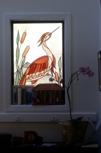 I like this stained glass piece in the entryway