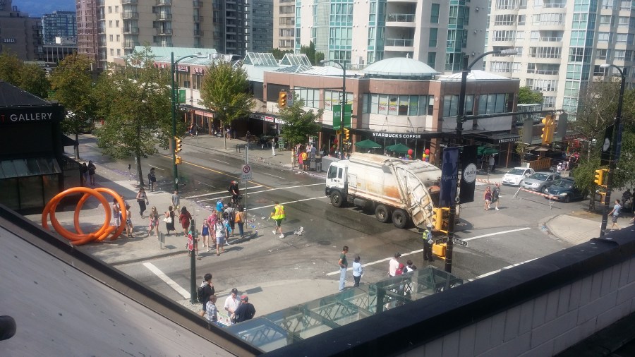 The cleanup that happened moments after it ended - like it never happened.