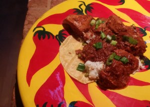 my mole sauce. Plate brought back from a day trip from San Diego to Ensenada (pretty coastal city in Mexico, the third-largest in Baja California.) 