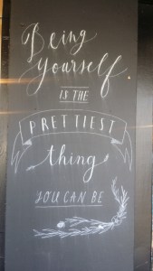 Outside a store on Main St.