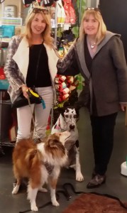 In a pet store with my dog Jia Jia & an adopted dog from Taiwan, Nina.