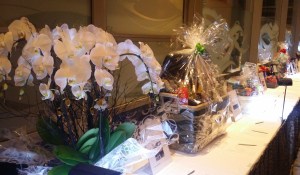 One of several silent auction tables