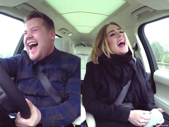 with Adele - she's a riot!