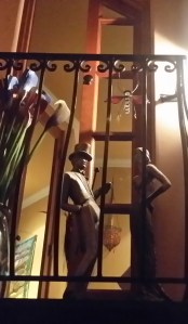 One of my other expressions of Art Deco are these statues on a Juliet balcony.