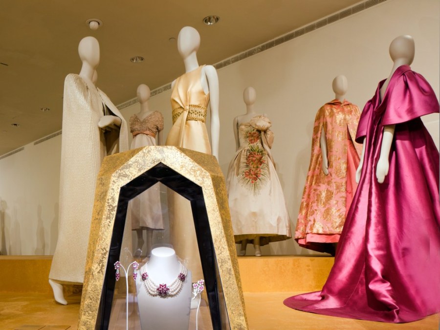 Milan 3 Photo by Steven Brooke Jewelry from Bulgari is shown alongside elegant gowns.