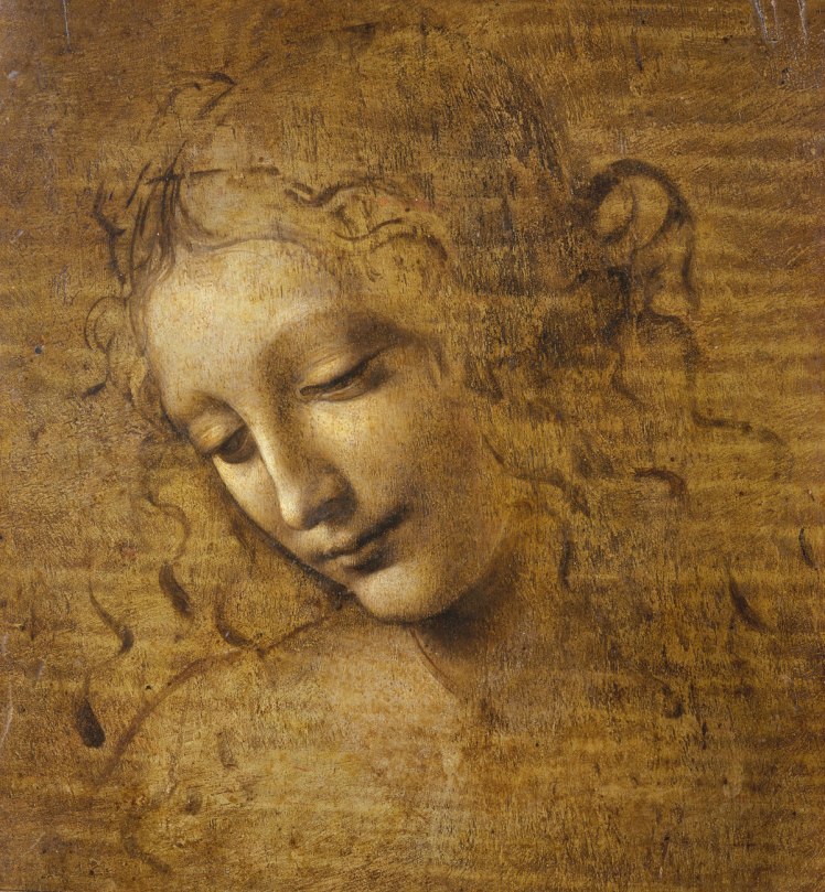 Leonardo da Vinci (Italian, 1452–1519) Head and Shoulders of a Woman (La Scapigliata) ca. 1500–1505 Oil, earth, and white lead pigments on poplar 9 3/4 × 8 1/4 in. (24.7 × 21 cm)