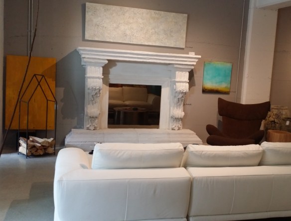 La Carinthia Mirrored Fireplaces. Italian Leather Sofas.
