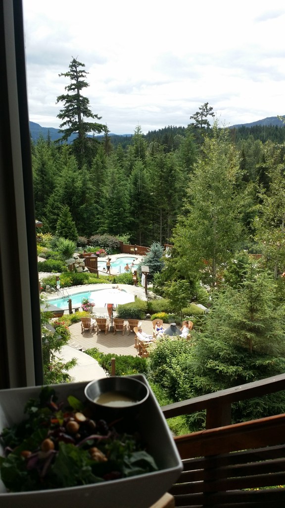 I enjoyed a delicious kale chickpea salad with a view. Photo: d. king