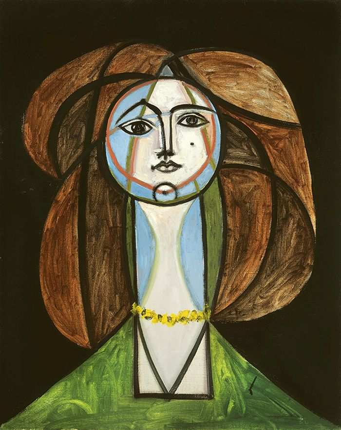 Femme au collier jaune, oil on canvas, 1946 by Pablo Picasso