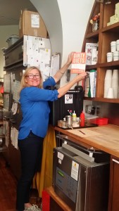 They have some great books too. Hey, I recognize the book (Dirty Diets) that Jackie is holding up.