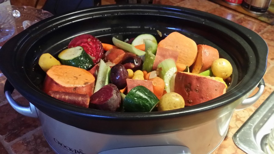 Rainbow of slow-cooked Veggies