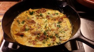 Free-range eggs, bacon, Tillamook ex-sharp cheddar, onion + parsley.