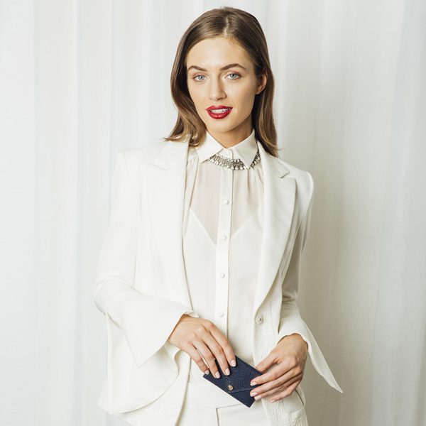 Shine Surprise Layer the glistening piece under a blouse collar for unexpected sparkle.