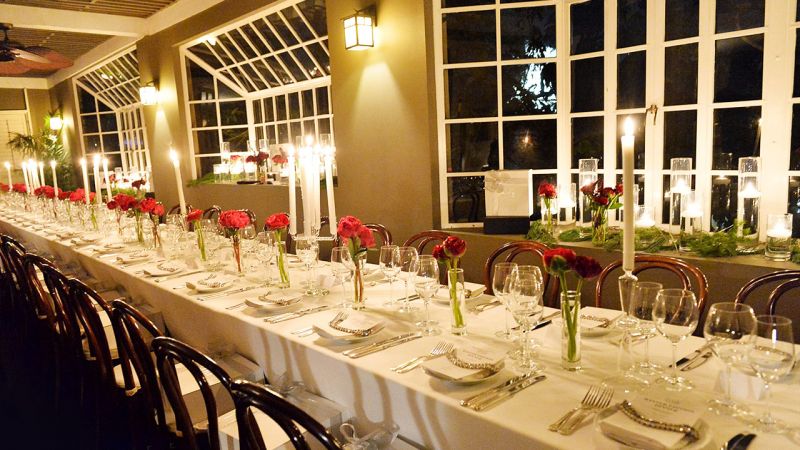 The tablescape at dinner.