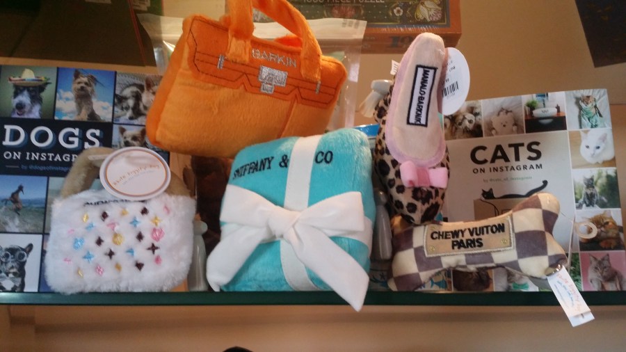 Although he did not want the Barkin bag or the Manolo Barknik. It was between the Chewy Vuitton & Sniffany & Co.