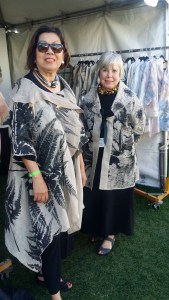 Vancouver designer  and textile artist Joanna Staniszkis (r) & Joanne wear her  beautiful creations.